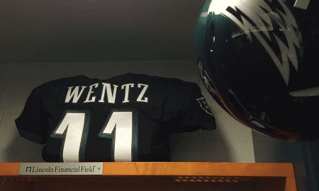 eagles wearing black jerseys